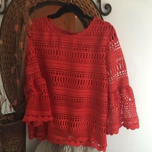 Lace orange top